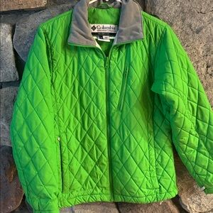 Columbia Bright Green Quilted Core Interchange Jacket women’s small